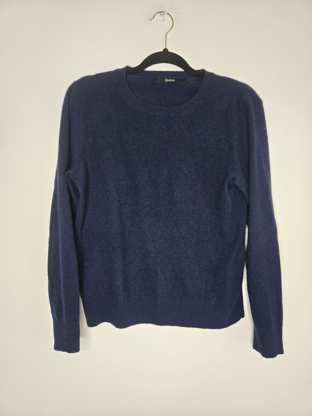 Quince 100% Grade A Cashmere Crewneck Sweater Navy Blue Size Medium